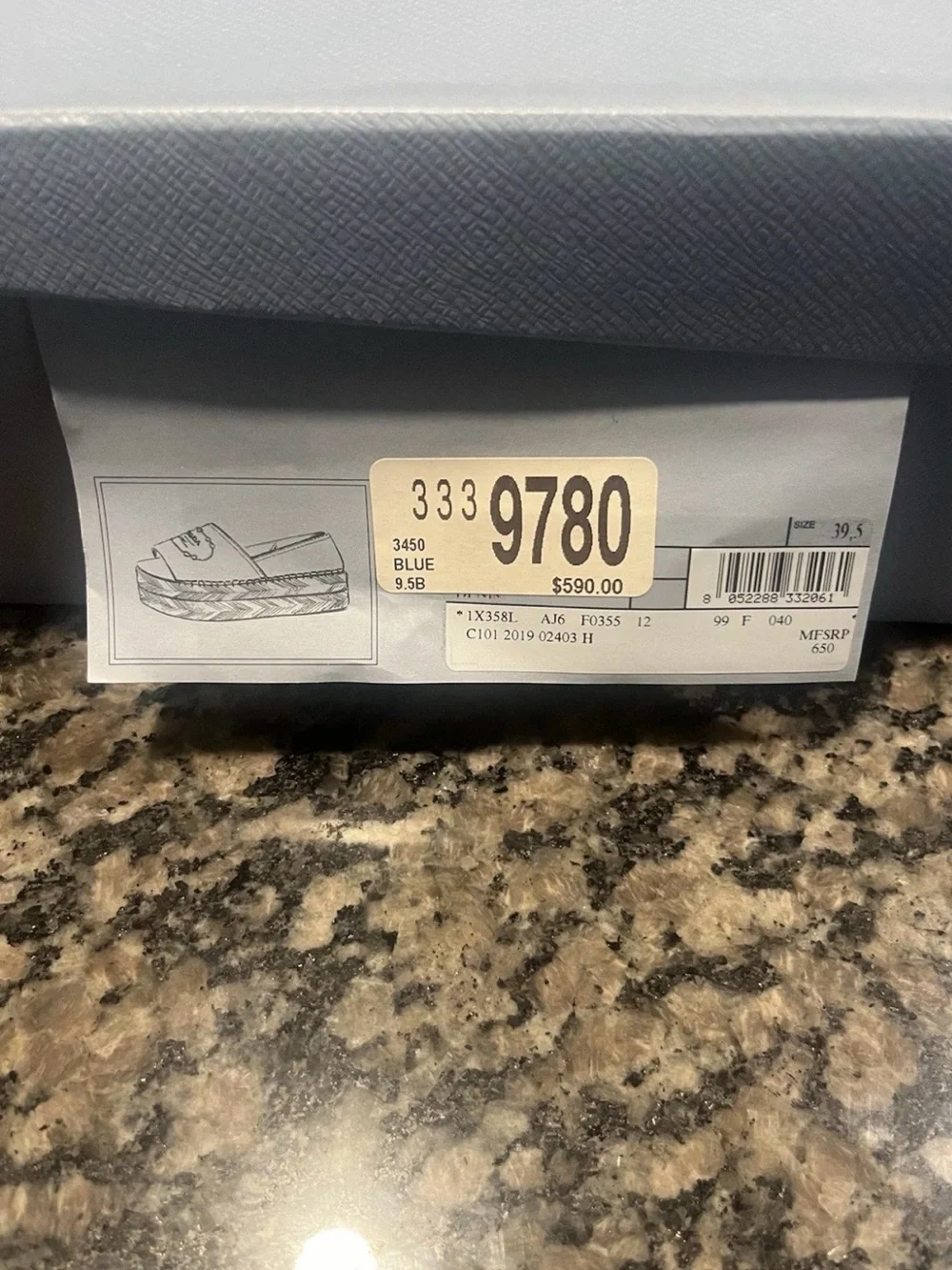 Prada slip espadrille